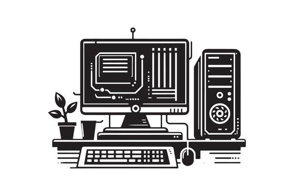 Computer Laptop Icon silhouette Illustration Artwork