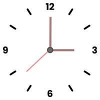 Flat design clock face isolated on white background. vector