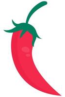 Red pepper flat icon isolated on white background. vector