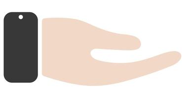 Flat icon of human hand support help gesture isolated on white background. vector