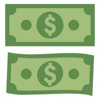 Flat illustration of dollar in different style isolated on white background. vector