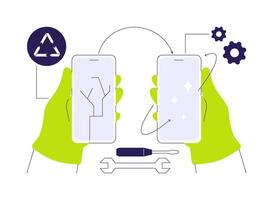 Refurbish electronics abstract concept illustration. vector