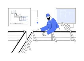 Setting up building lines abstract concept illustration. vector