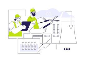 Cutting factory emissions abstract concept illustration. vector