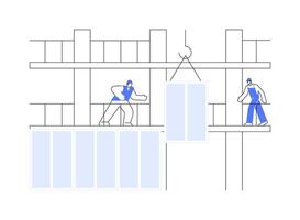 Curtain walling system abstract concept illustration. vector