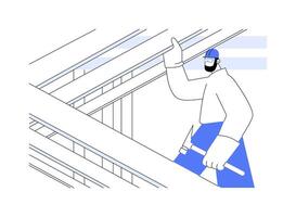 Installation of roof trusses abstract concept illustration. vector