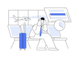 Flight delayed abstract concept illustration. vector