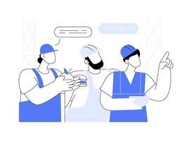 Lunch break at the construction site abstract concept illustration. vector