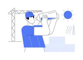 Drinking water during work abstract concept illustration. vector