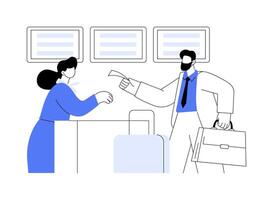 Flight check-in abstract concept illustration. vector