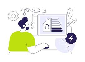 Energy-efficient computers abstract concept illustration. vector