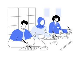Meeting minutes abstract concept illustration. vector