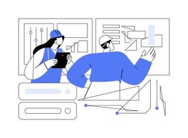 Big data in construction abstract concept illustration. vector