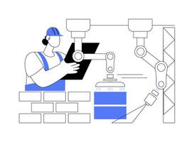 Construction process automation abstract concept illustration. vector