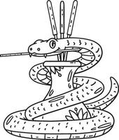 Year of the Snake and Incense Isolated Coloring vector