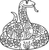 Year of the Snake with Pattern Isolated Coloring vector