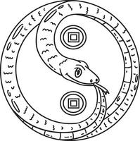 Year of the Snake Forming Yin and Yang Isolated vector