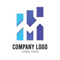 Logo for company business design with progress arrow to up with initial alphabet N or M. Editable illustration template idea for brand symbol vector