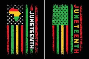 Juneteenth American Flag Design Template vector