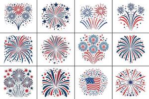 4th of July Fireworks Design Bundle vector