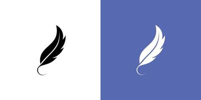 Creative feather logo design with unique concept , premium vector