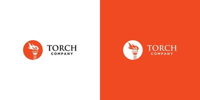 Simple torch logo design with modern style , premium vector
