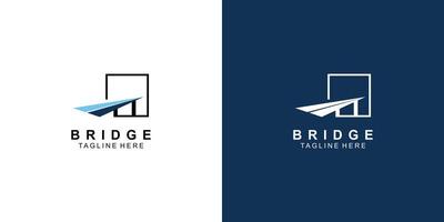 Simple bridge logo design with modern concept , premium vector