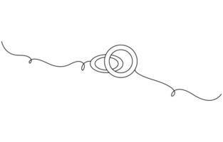 One continuous line drawing of Wedding rings. Romantic elegance concept and symbol proposal engagement and love marriage in simple linear style. Editable stroke vector