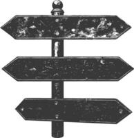 Rustic Wooden Signpost with Three Blank Signboards vector