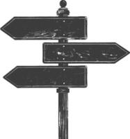 Rustic Wooden Signpost with Three Blank Directional Arrows vector