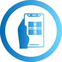 Qr Scan Gradient Circle Icon vector