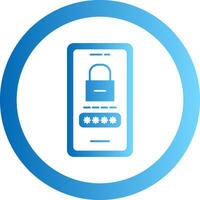 Password Lock Gradient Circle Icon vector