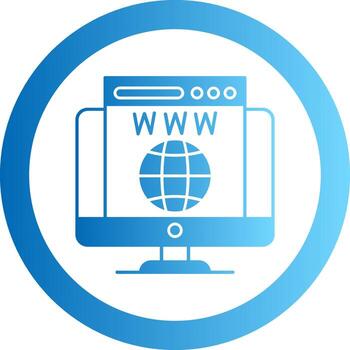World Wide Web Gradient Circle Icon vector