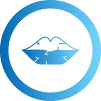 Dry Lips Gradient Circle Icon vector