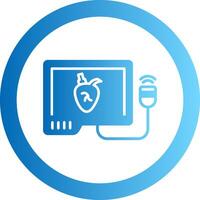 Echocardiogram Gradient Circle Icon vector