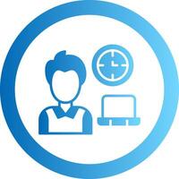 Working Hours Gradient Circle Icon vector
