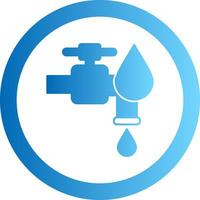 Water Faucet Gradient Circle Icon vector