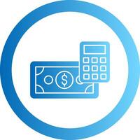 Money Calculation Gradient Circle Icon vector