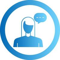 Virtual Assistant Gradient Circle Icon vector