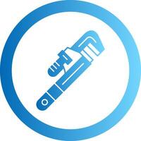 Pipe Wrench Gradient Circle Icon vector