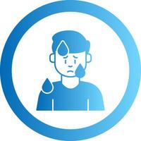 Male Sweating Gradient Circle Icon vector