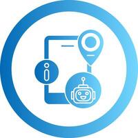 Virtual Assistant Gradient Circle Icon vector