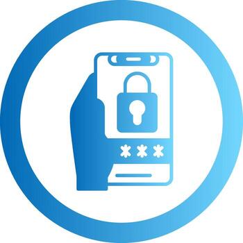 Pin Code Gradient Circle Icon vector