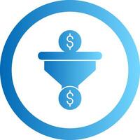 Dollar Sales PipeGradient Circle Gradient Circle Icon vector