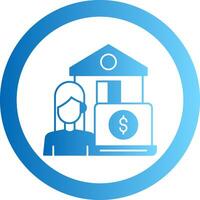 Work From Home Gradient Circle Icon vector
