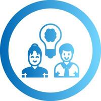 Team Idea Gradient Circle Icon vector