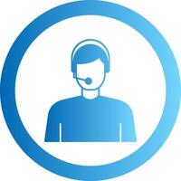 Virtual Assistant Gradient Circle Icon vector