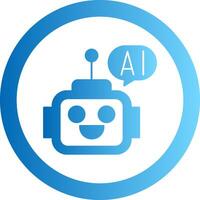 Ai Assistant Gradient Circle Icon vector