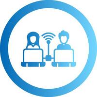 Remote Access Gradient Circle Icon vector