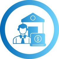 Work From Home Gradient Circle Icon vector